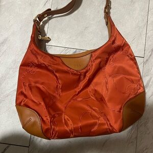 Lauren Ralph Lauren Orange Crescent Hobo Shoulder Bag